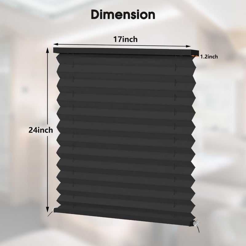 SEEYE RV Blinds, Blackout RV Curtains for Camper Window 17'' W * 24'' L RV Pleated Shades Camper Blinds with Aluminum Foil, RV Accessories Window Coverings for Travel Trailer Window Shade, Black - Image 3